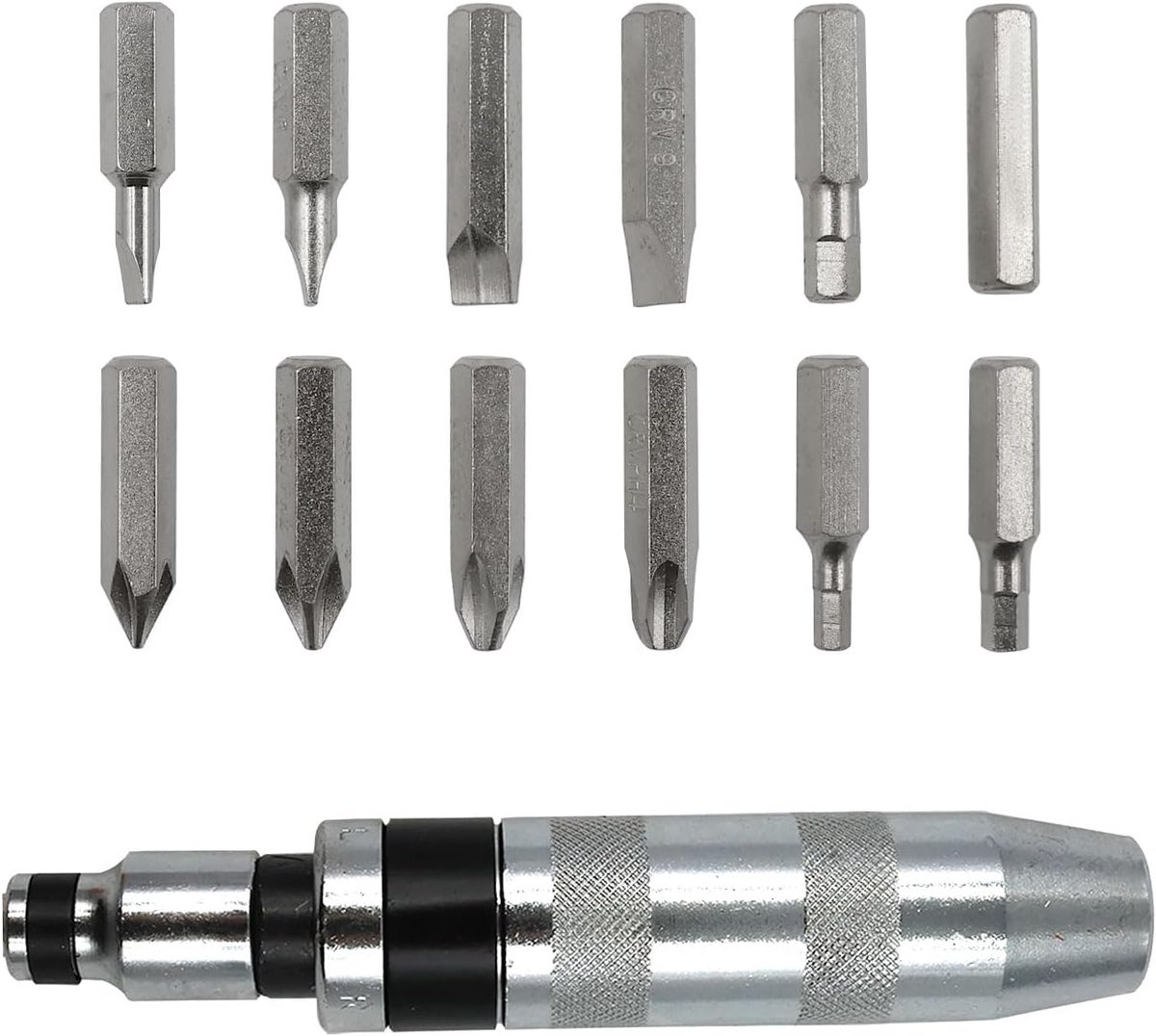 SnelShoppen - 14-delige Omkeerbare Slagmoersleutelset 1/2 inch - Handige Schroefverwijderaar met Schroefadapter voor Verroeste Schroeven en Vastzitten