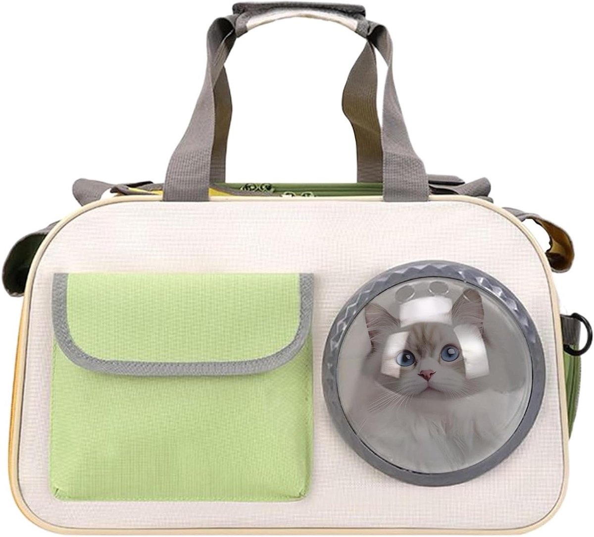 Transporttas Huisdieren - Reisdraagzak Katten - Veilig Vervoeren - Ademende Structuur - 426 x 292 x 131 cm - Groen