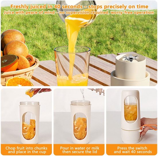 Omgoods - 450ml Draagbare Blender met 12 RVS Messen voor Shakes — afbeelding 2