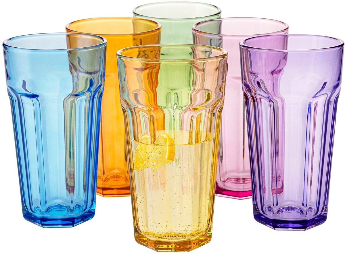 Omgoods - Set van 6 Grote Cocktailglazen met Retro Ontwerp
