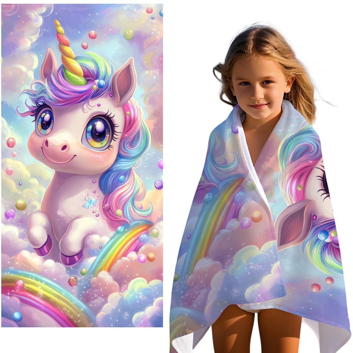 Omgoods - Unicorn Strandhanddoek Microvezel Sneldrogend en Zandschoon