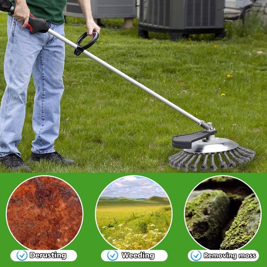 Omgoods- Bosmaakkop 8 Inch - Onkruidborstel voor Bosmaaier - Roestvrij Staal - Universele Borstel - Stijf Tandontwerp - Voor Tuin en Voegen — afbeelding 5