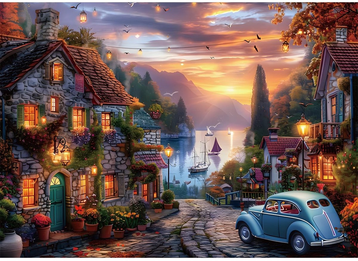 Omgoods - Puzzel van 1000 Stukken Herfst Landschap voor Volwassenen