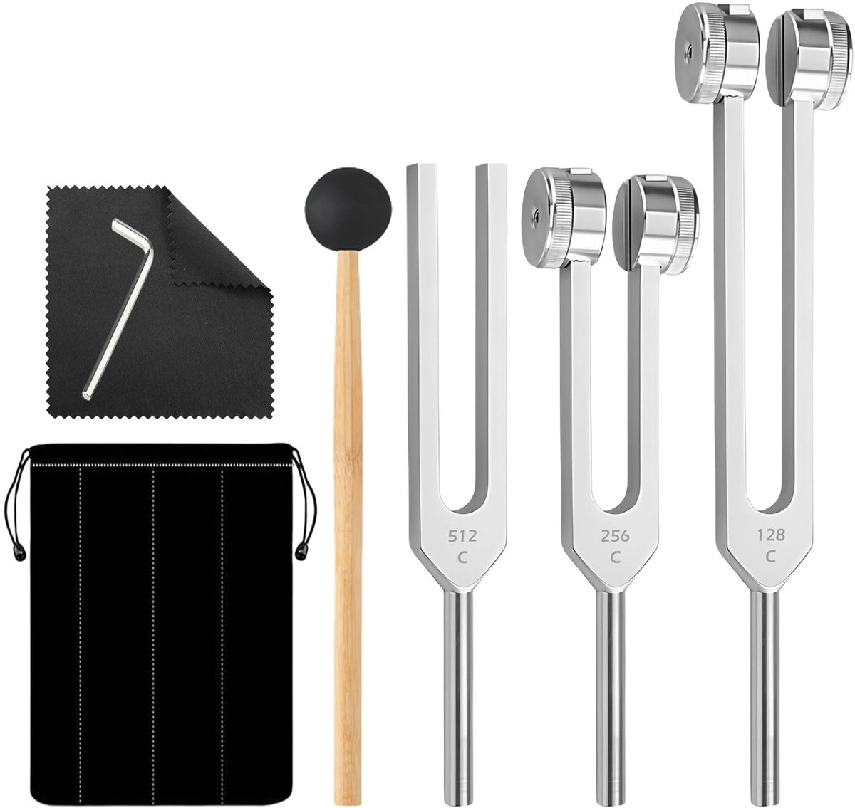 Omgoods - Set van 3 Tuning Forks voor Geluidstherapie en Meditatie