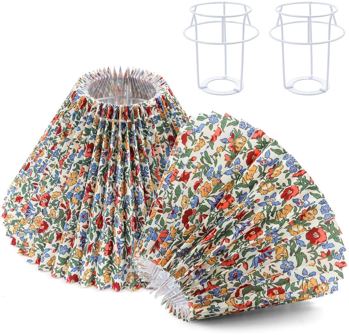 Omgoods - Set van 2 Elegante Plissé Lampenkappen 8x23x16cm