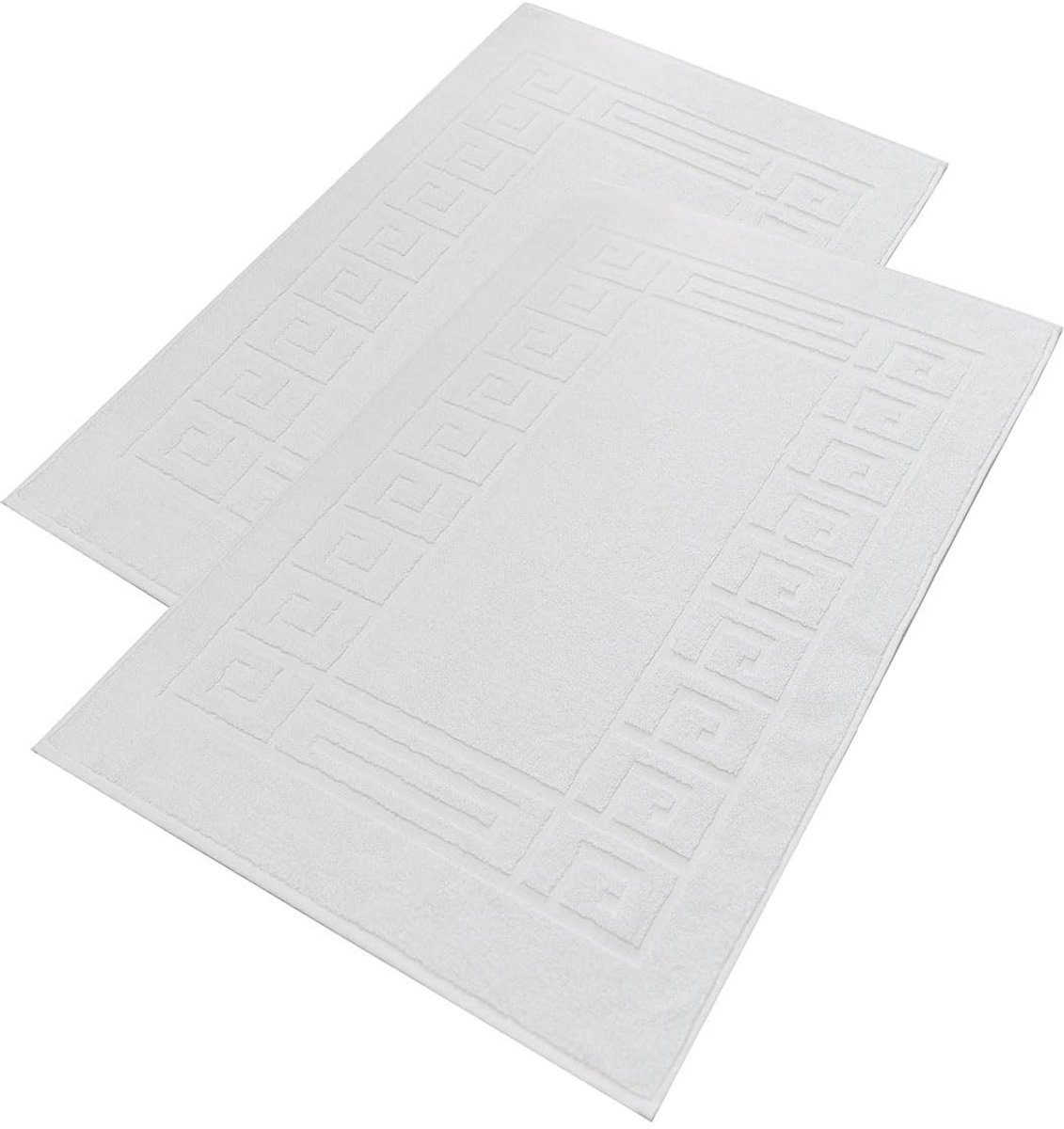 Omgoods - Set van 2 Badmatten van 100% Katoen, Wit, 50 x 80 cm