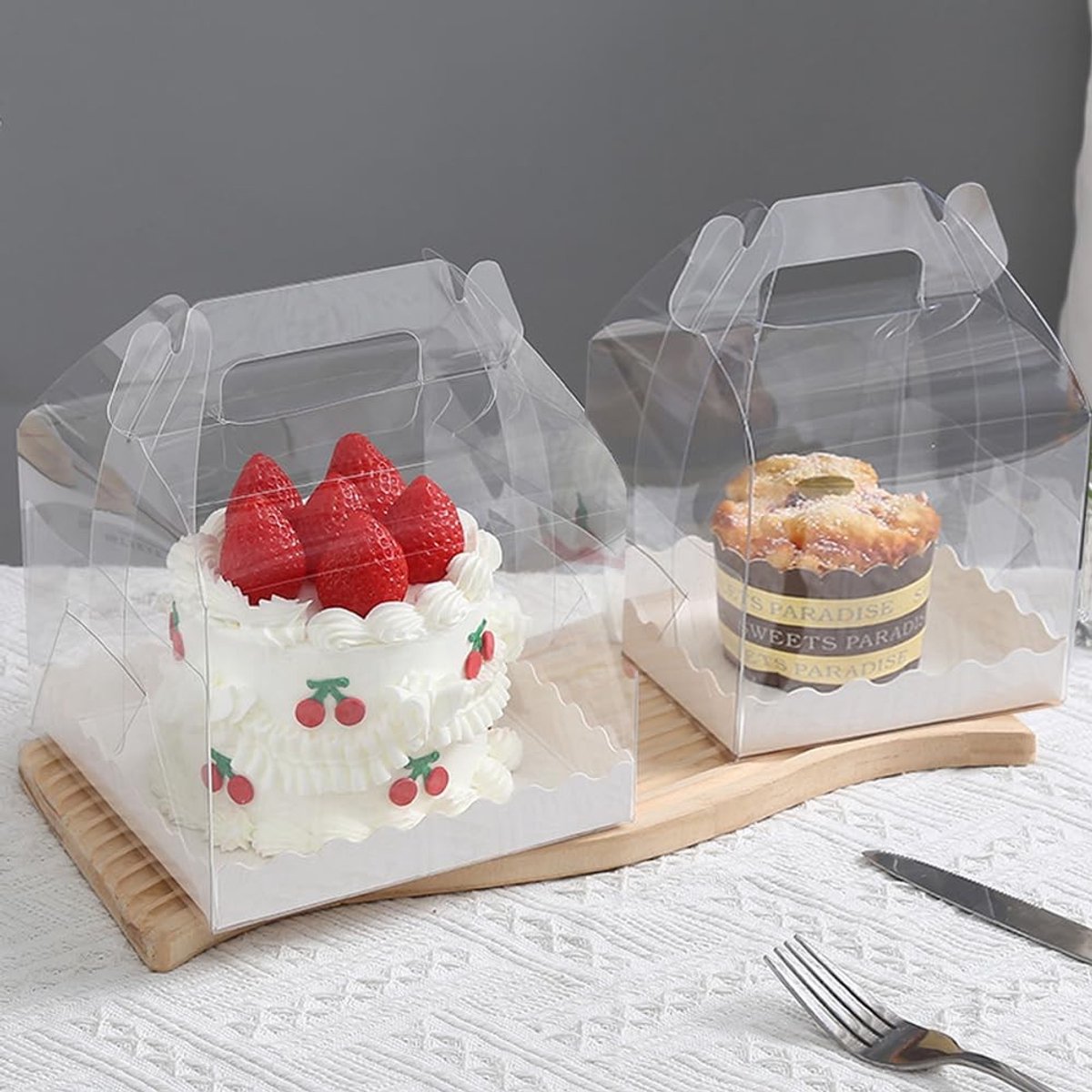 Omgoods - 15 Stuks Transparante Cake Dozen voor Individuele Taarten