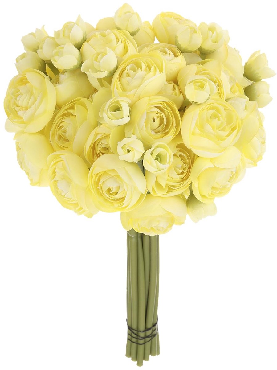 Omgoods - 18 Stuks Kunstmatige Ranunculus Bloemen Boeket