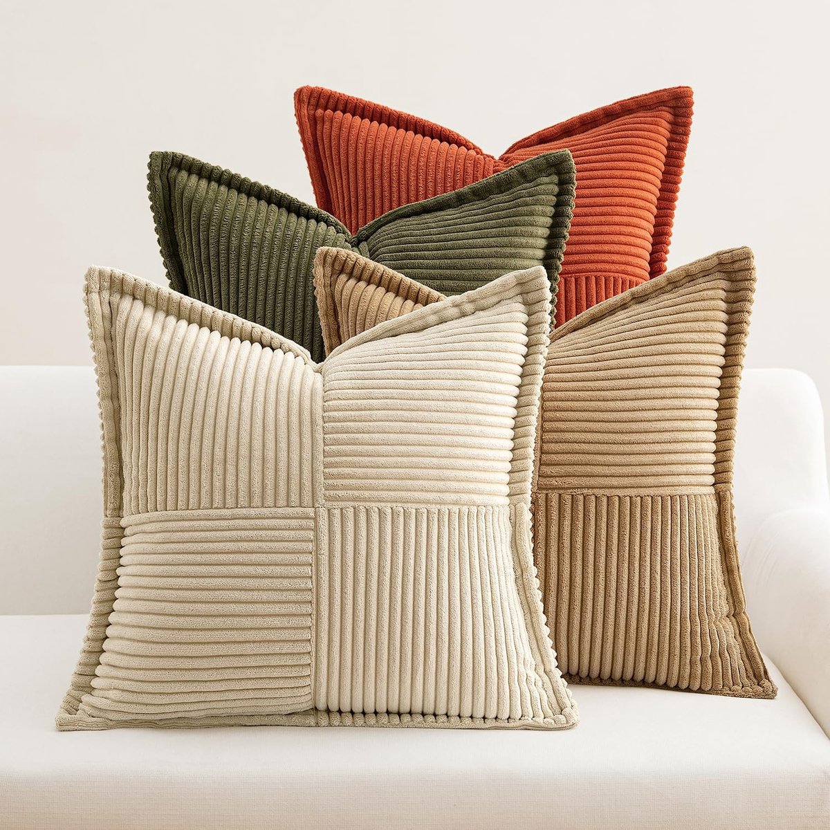 Omgoods - Set van 4 Kordsamt Kussenslopen 45 x 45 cm voor Woonkamer en Slaapkamer