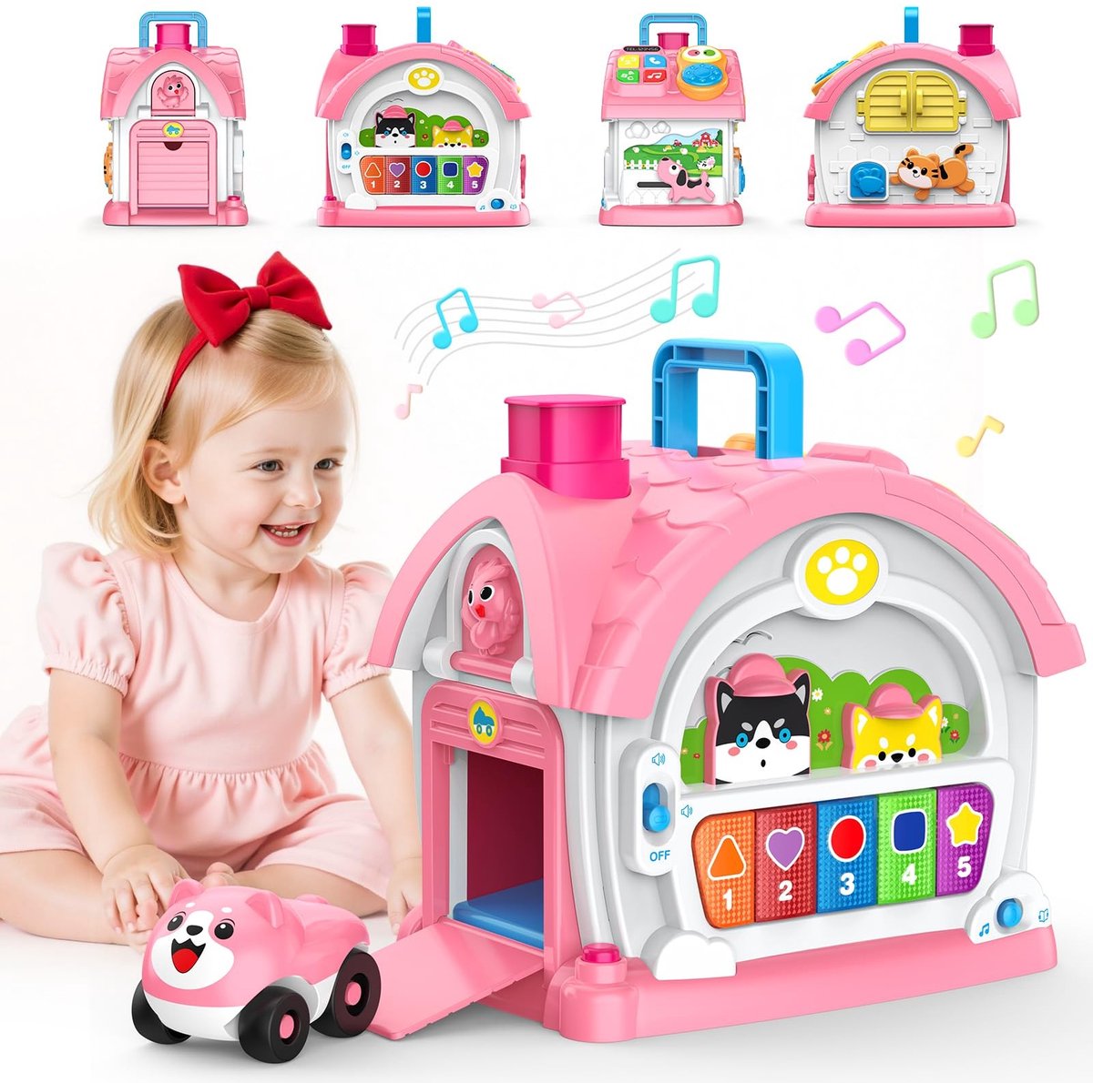 Omgoods - 6-in-1 Multifunctionele Activiteitenhuis Speelgoed voor Kinderen