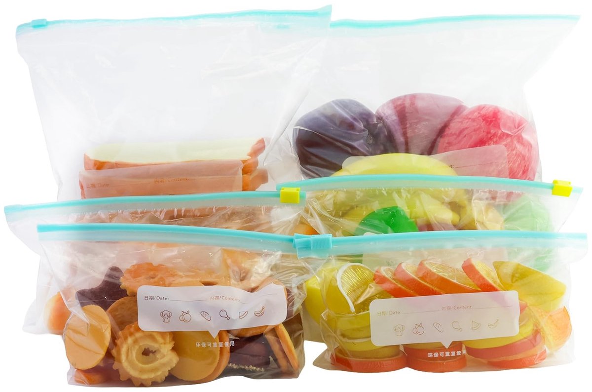 Omgoods - 68 Stuks Herbruikbare Vriezerzakken met Zip Sluiting