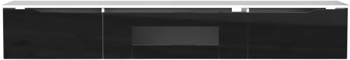 TV Meubel Wit/Zwart - met LED Verlichting, Opbergruimte - voor Woonkamer