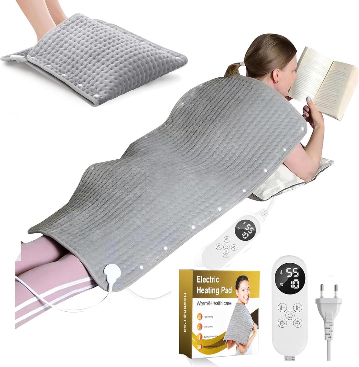 Thijox - Infrarood Verwarmingskussen voor Pijnverlichting, Warmte, 45x45 cm, Zacht en Comfortabel, Ideaal voor Thuis, Auto, en Kantoor, Geschikt voor