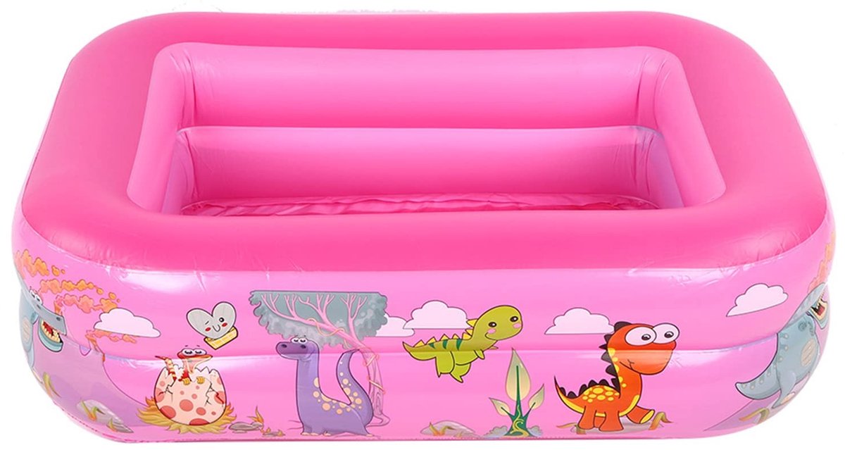 Dailygoods- Kinderzwembad Groot - Opblaasbaar Peuterbad - Veiligheidsontwerp - PVC - 130x92x50 cm - Verbeterde Dikte - Opblaasbad