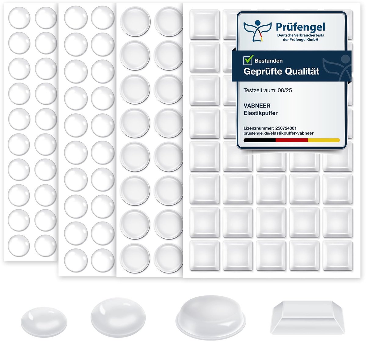Dailygoods- Rubberen Poten - Zelfklevende Voetjes - Meubel Voetjes - 172 Stuks - Voor Kastdeuren/Keuken/Badkamer - Hoogwaardige Kwaliteit - Meubelvoetjes