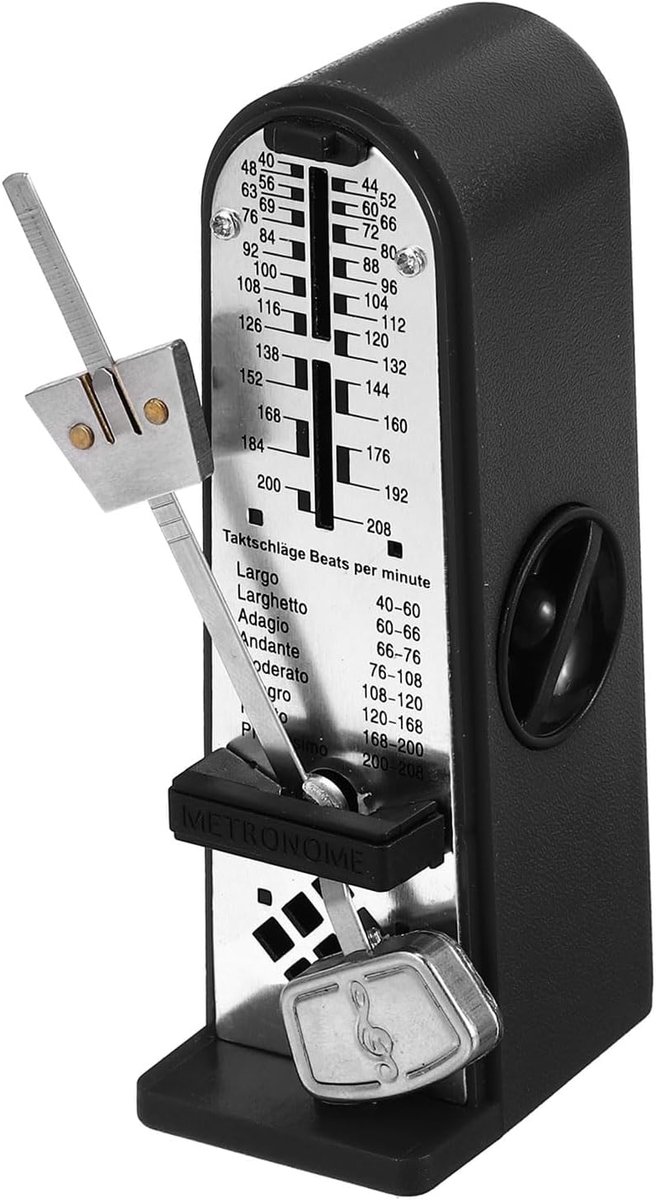 Thijox - Mini Mechanisch Metronoom Hoge Nauwkeurigheid Professionele Muziektimer Universeel Voor Piano Gitaar Viool Ukulele Drums Zwart