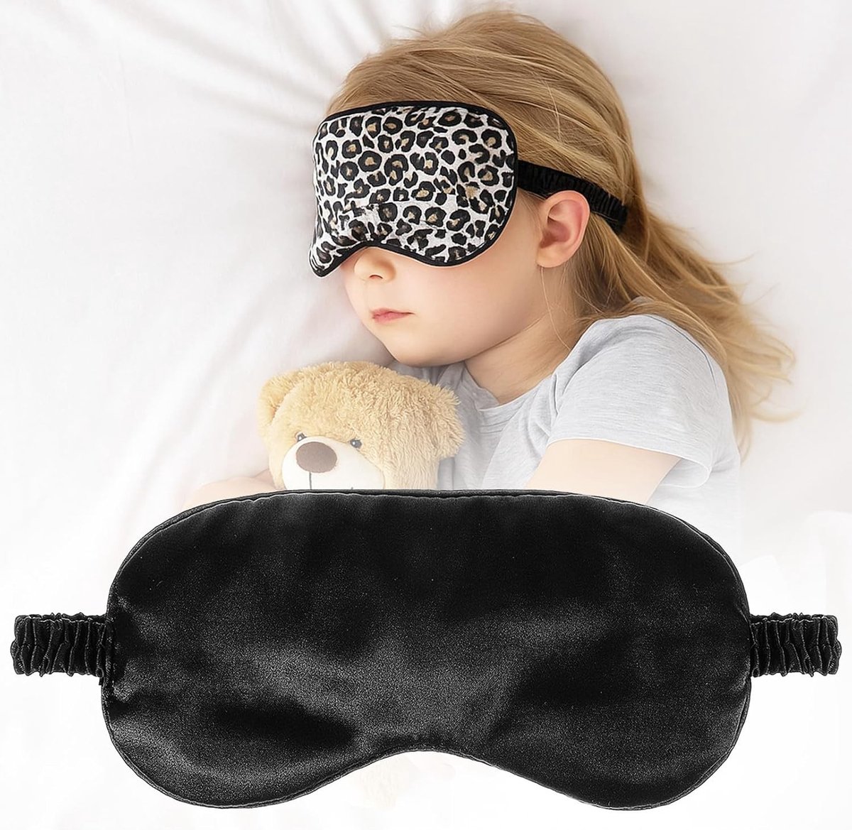 Comfortabel Zijde Slaapmasker voor Dames, Leopard Patroon Oogmasker voor Ontspanning en Reizen, Ideaal voor Slaap en Meditatie