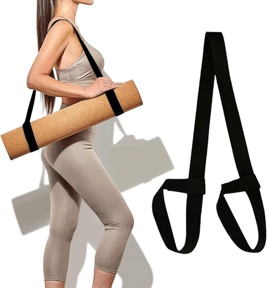 Yogamat Riem - Draagband Oefenmat - Sporten Thuis - Verstelbaar - Eén Maat - Zwart van Yogamat — afbeelding 2