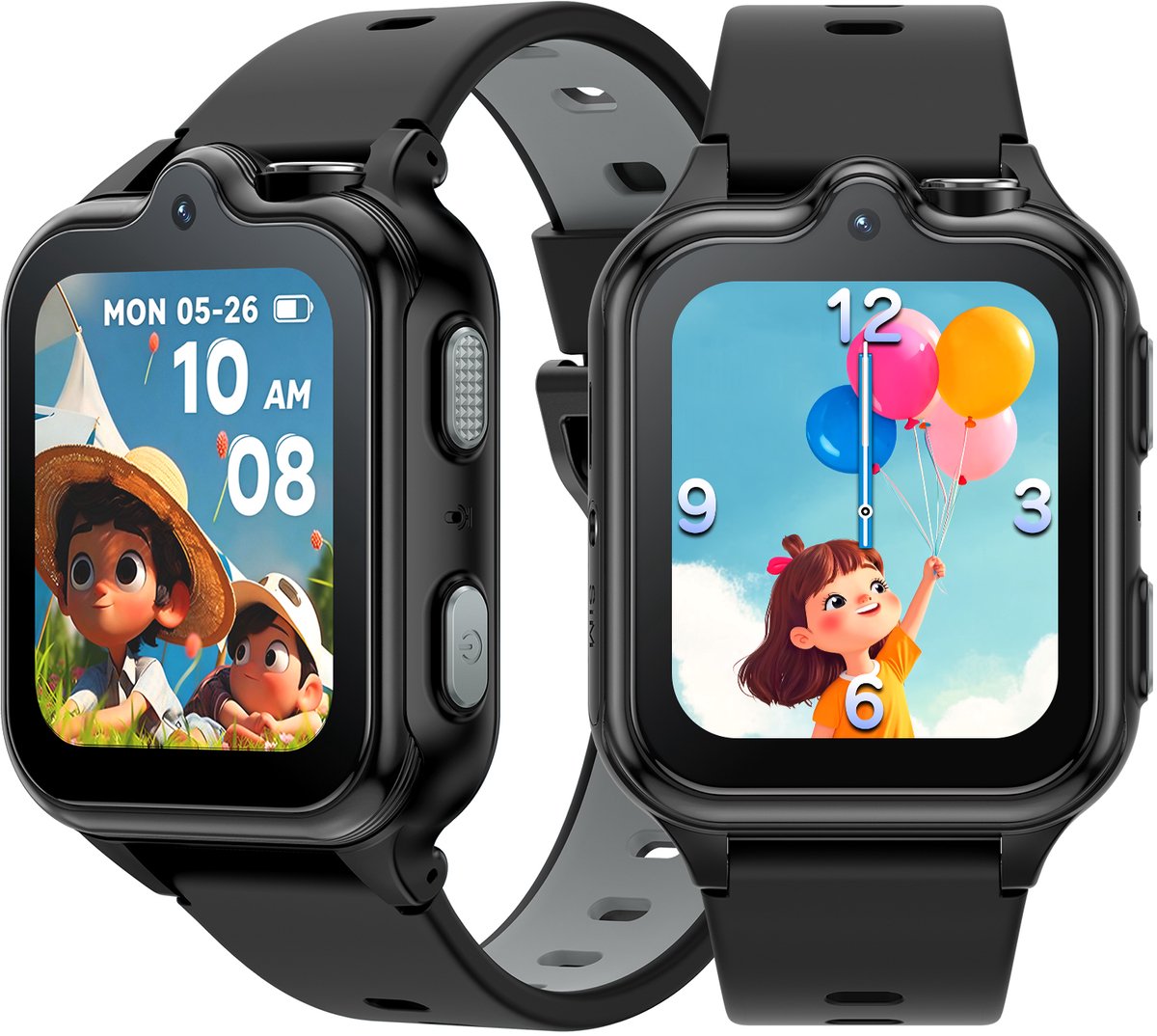 DOOGEE Anyscene S3 4G - GPS Horloge Kind - Smartwatch Kinderen - Video oproepen - Android OS - 1,72" inch HD Scherm - 2GB+16G - 900mAh - GPS/LBS/WiFi Locatie - Hartslag & Bloeddruk Monitor - IP68 Waterdicht - Geschikt voor iPhone en Android - Zwart