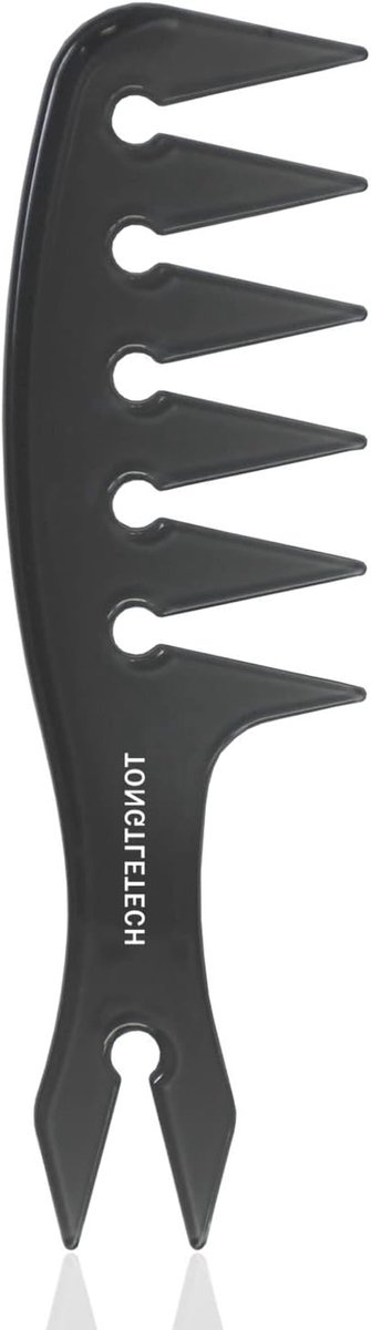 Textuur Kam - Brede Tand - Haar Styling - Gladde Ronde Tanden - 15.5 cm - Grijs