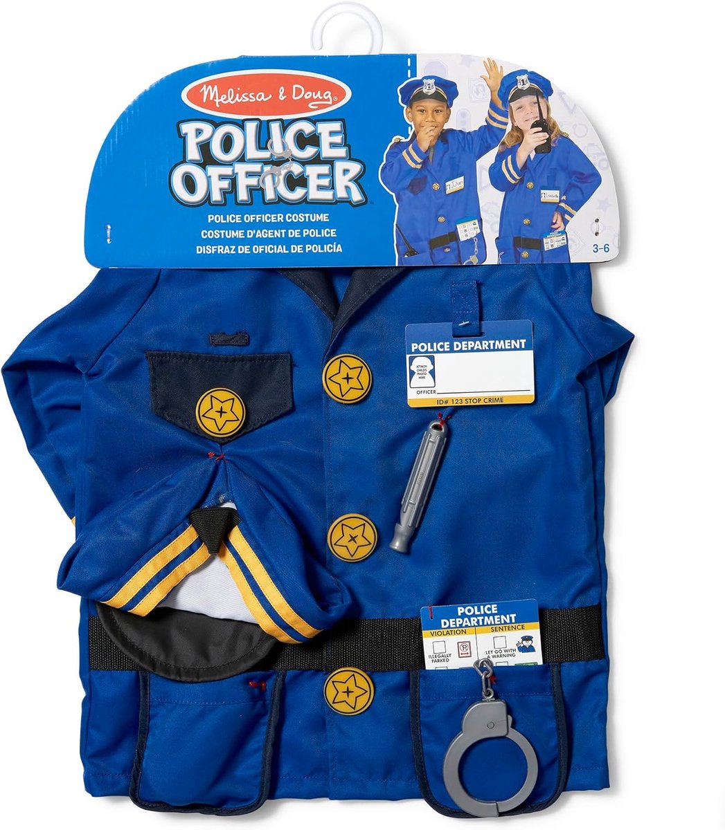 Thijox - Verkleedset Politie met Walkietalkie - Houten Speelgoed voor Kinderen - Realistisch Politiekostuum voor Rollenspellen en Creatief Spel - Perf