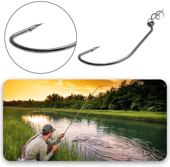 Dailygoods- Swimbait Haken 10 Stuks - Offset Haak - Baitholder - Duurzaam - Hoog Hook-up Ratio - 4,9 x 2,6 cm - Vishaken van Dailygoods — afbeelding 3