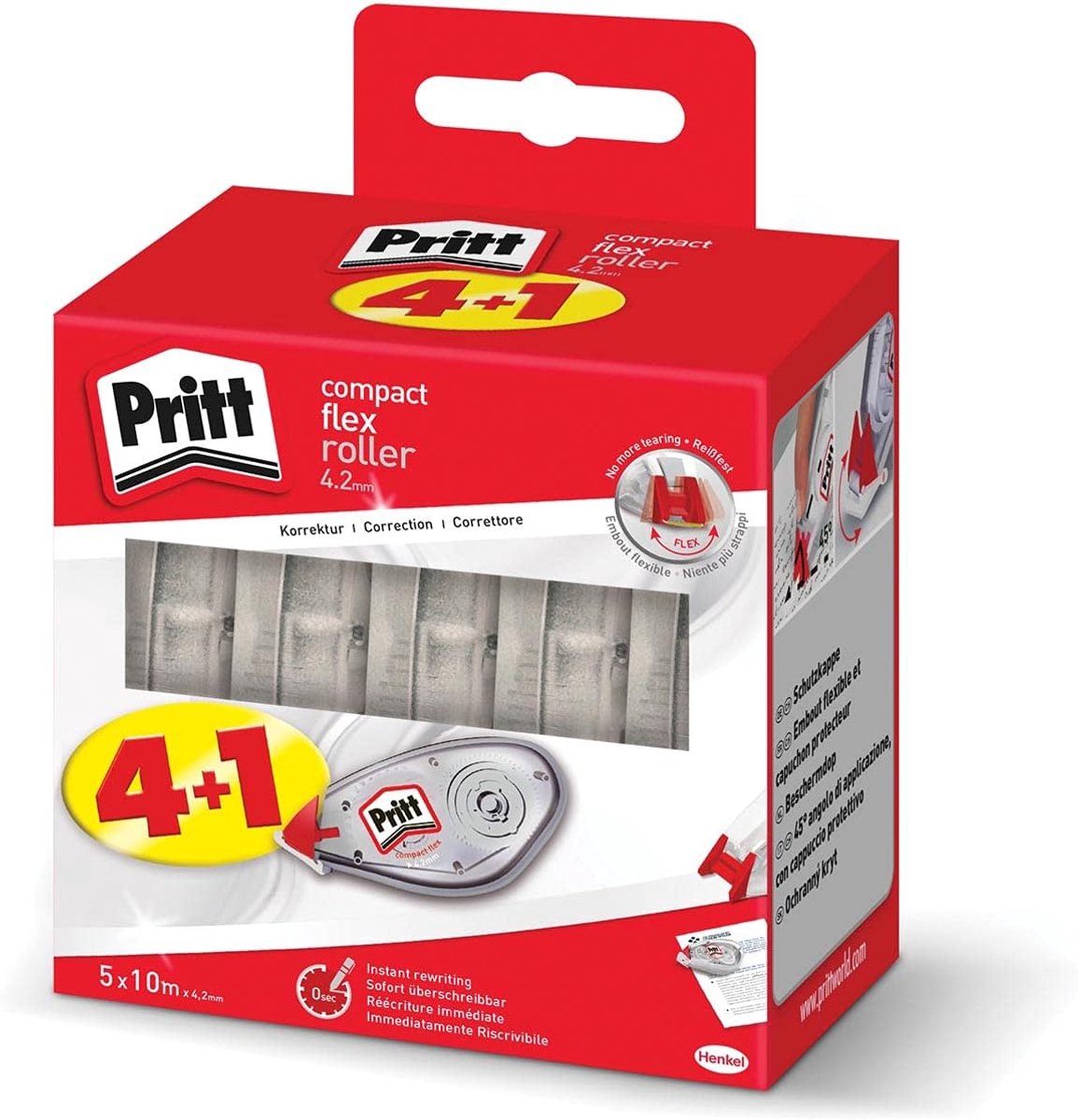 Correctieroller Compact Flex 4,2 mm x 10 m - 4 + 1 GRATIS