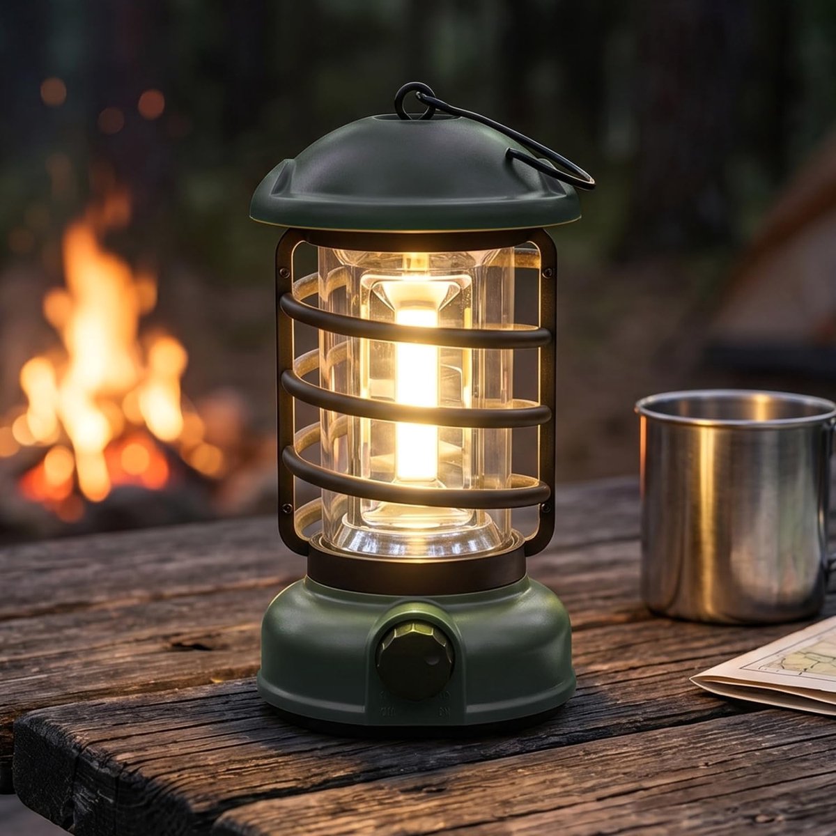Thijox - Campinglamp Vintage Dimbaar 250LM 3000K Warm Licht IP44 Waterdicht voor Kamperen, Vissen, Decoratie & Noodgevallen