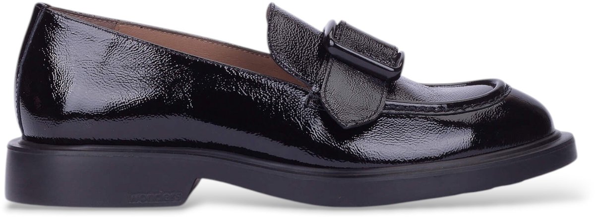 Wonders Mocassins van zwart lakleer
