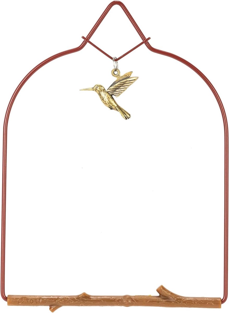 Kolibrie Swing - Vogel Zitstok - Vogels Observeren - Met Hanger - 18.4 cm - Rood