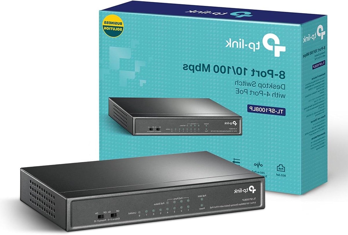 Netwerk Switch - Ethernet Hub - Apparaten Verbinden - PoE Functionaliteit - 8 Poorten - Zwart