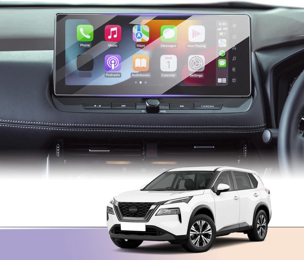 Thijox - NissanConnect Navigatie Display Beschermfolie voor Nissan Qashqai J12 III e-POWER 2023+, 9H Schermfolie Glas, Waterdicht, Vingerafdrukbestend