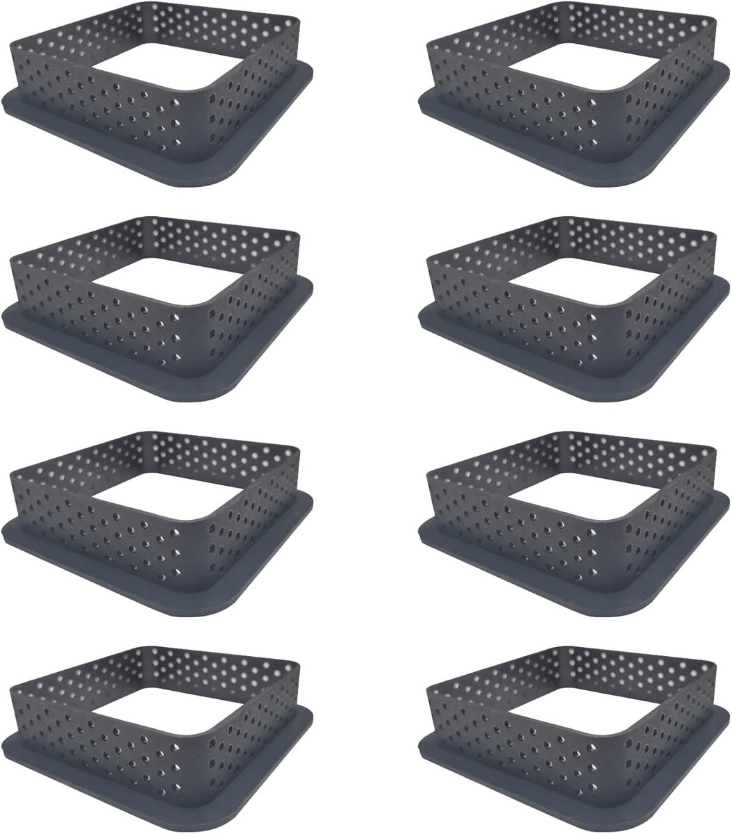 Set van 8 Vierkante Silicoon Bakvormen voor Mousse en Taart, Perfect voor DIY Bakliefhebbers en Quiches