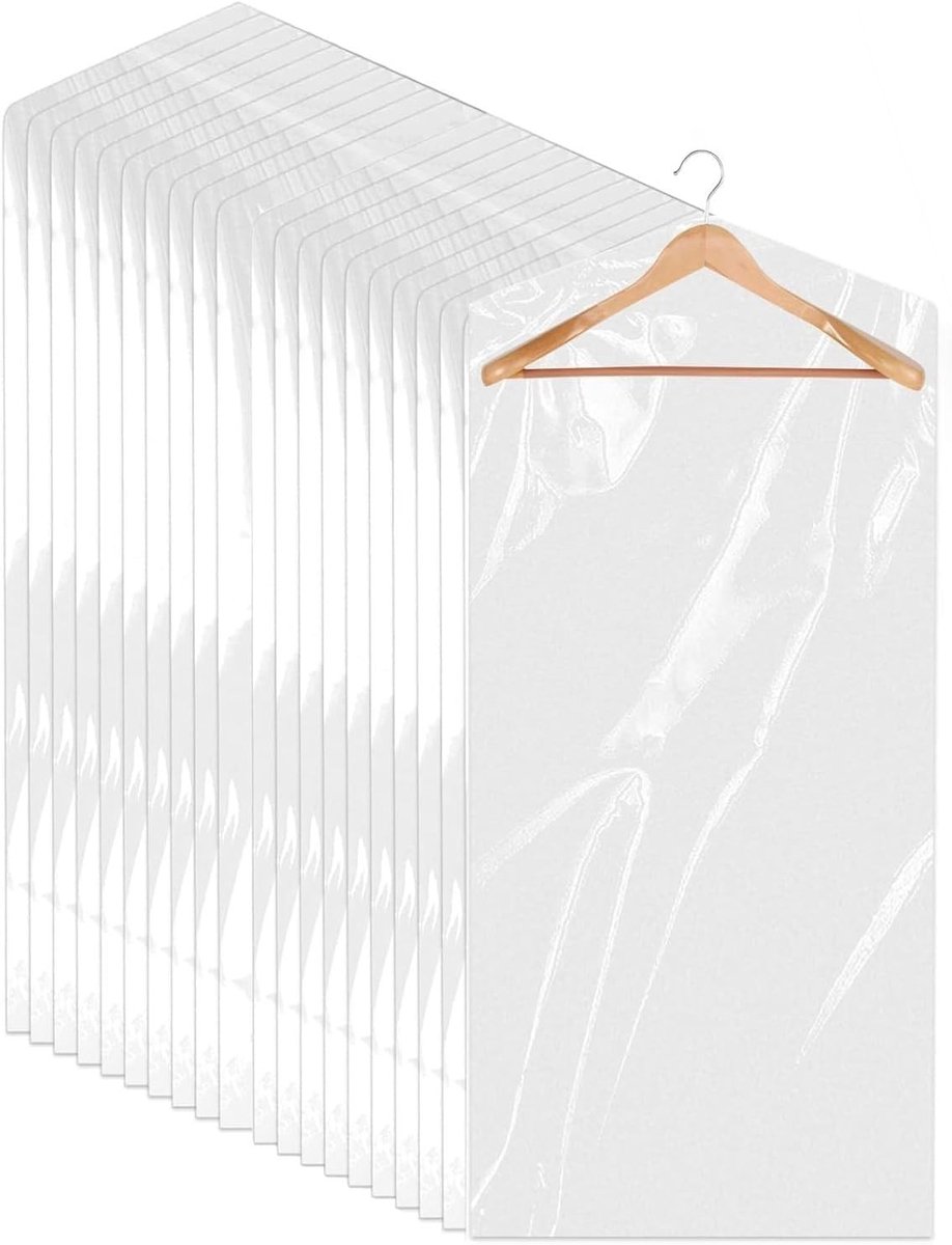 Set van 30 Transparante Kledingzakken voor Bescherming en Drogen van Kleding, Ideaal voor Kostuums, Jurken en Jassen (60 x 90 cm)