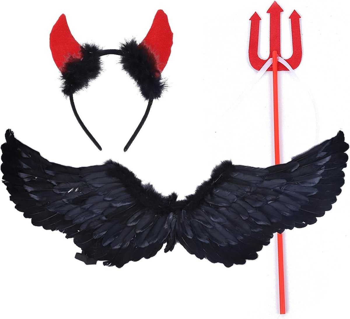 Feather Wings Set voor Halloween - Perfecte Accessoire voor Kostuum en Feestdecoratie