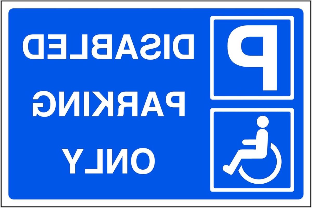 Parkeerbord - Gehandicapten parkeren - Naleving bevorderen - Duurzaam Dibond Aluminium - 400x300mm - Blauw/Wit