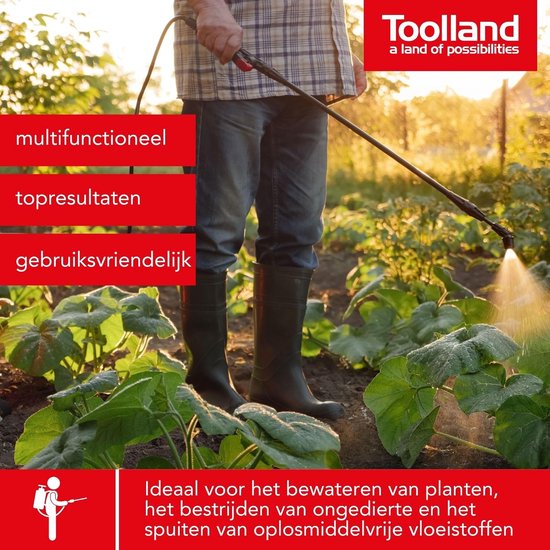 Multifunctionele Druksproeier met Telescopische Lans - Tuin- en Huishoudelijke Sproeier 16L — afbeelding 3
