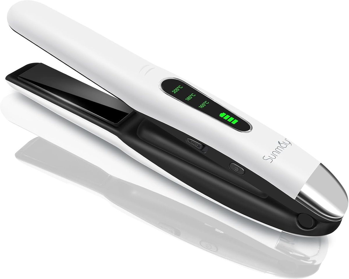 SnelShoppen - Draadloze Stijltang 2-in-1 Titanium Mini Reis Stijltang met 3 Temperatuurinstellingen en 5000 mAh Accu voor Thuis en Reizen
