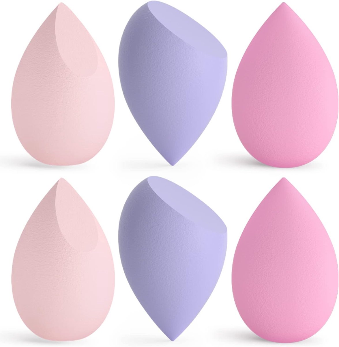 Thijox - Beauty Blender Make-upsponsjes 6 Stuks, Wasbaar, Latexvrij, Perfect voor Foundation, Vloeistoffen, Crème en Poeder, Cadeau voor Vrouwen