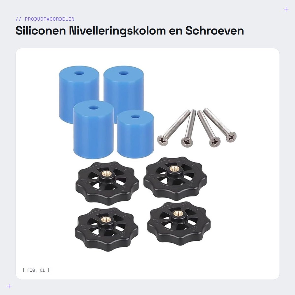 Dailygoods- Nivelleringskolom Siliconen - 3D Printer Accessoires - M4 Schroeven/Moeren Set - Schokdemper - Hoogwaardige Materialen - Eenvoudig te Installeren