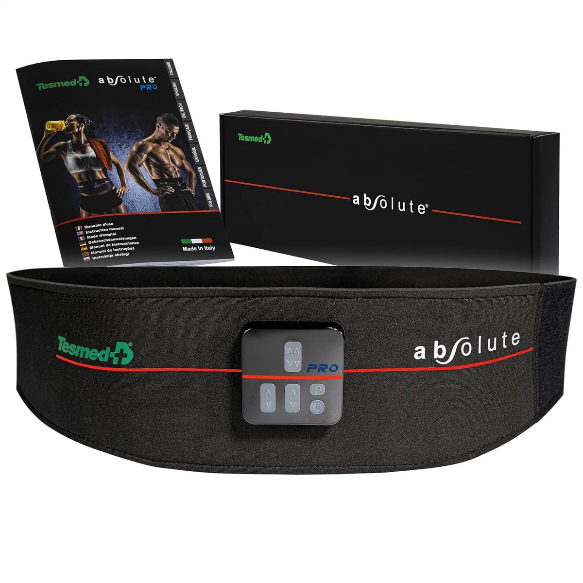 Thijox - Elektrostimulatie-Riem voor Buikspieren - USB Oplaadbaar, 99 Intensiteitsniveaus, Draadloos, Unisex, Made in Italy - Ideaal voor Thuistrainin