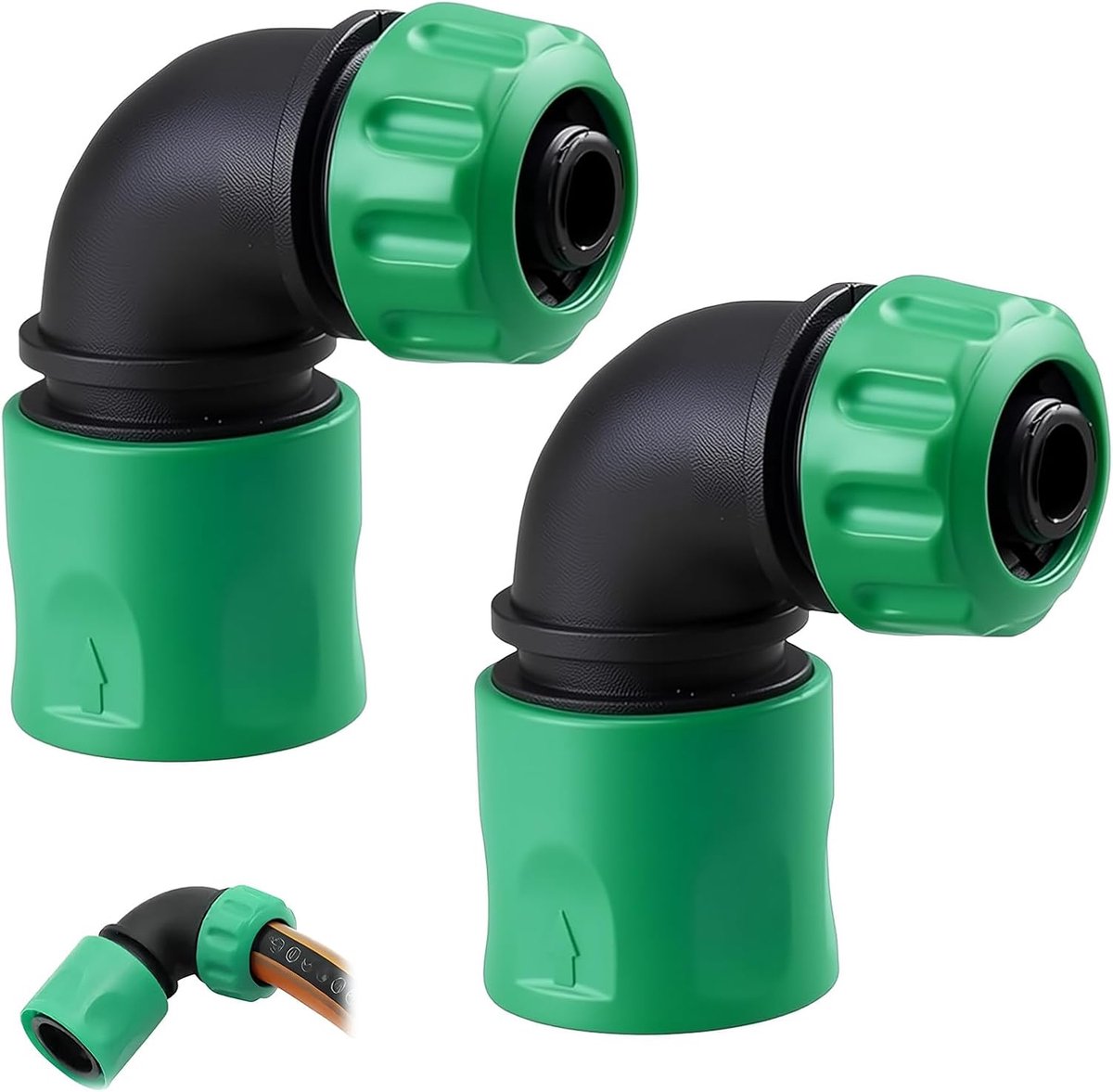 Dailygoods- Tuinslangverbinder 90 Graden - Snelkoppeling - Hoekadapter - Slangkoppelingen - 1/2 Inch - Duurzaam ABS Materiaal - Slangkoppeling