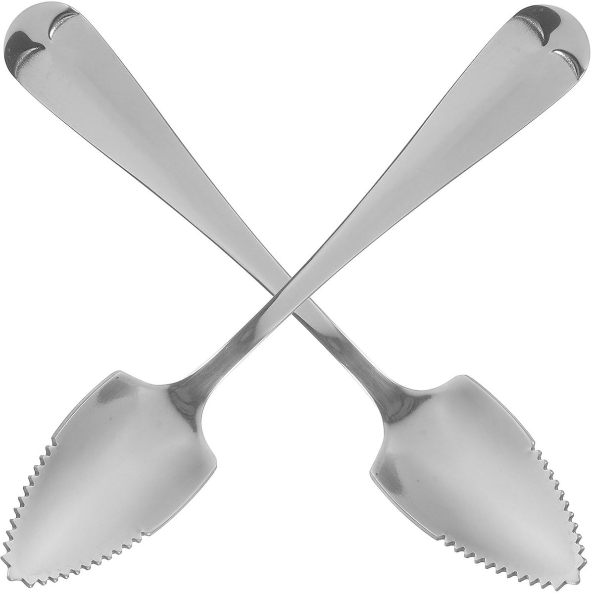 Dailygoods- Kiwilepel 2 stuks - Roestvrij Stalen Lepel - Antislip Handvat - Gekartelde Citruslepel - Gemakkelijk te Reinigen - Perfect voor Fruit - Fruitlepel