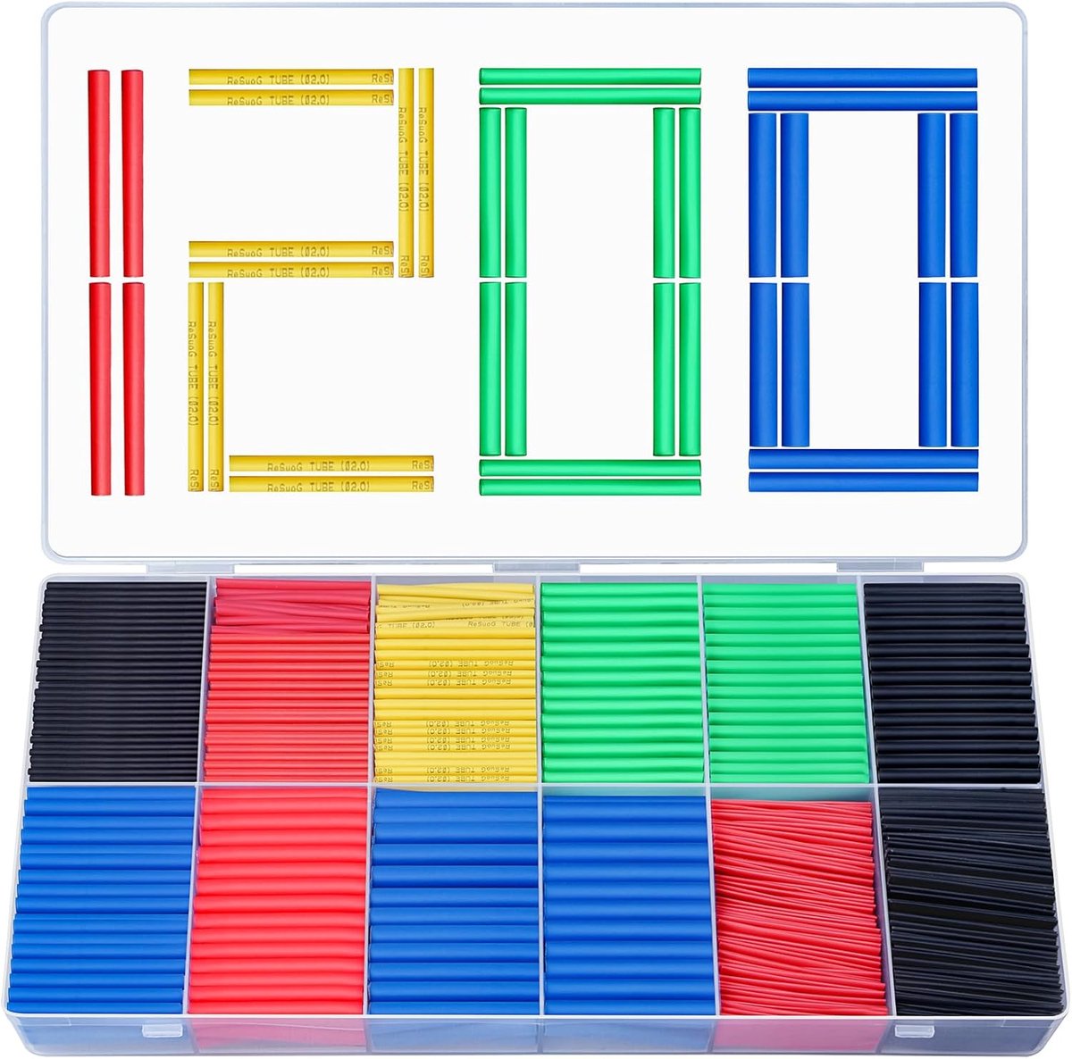 Thijox - Krimpkousset 1200 stuks - Elektrische Isolatie Krimpkousen Kit met Gekleurde Draad Kabel Wrap Assortiment voor Klussen, Hobby en Reparaties