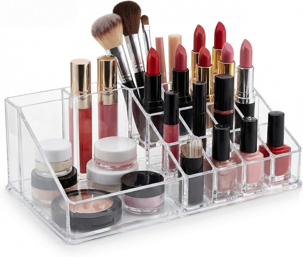 Thijox - Cosmetische Organizer Sorteerdoos Make-up Organizer Acryl Transparant 22,3x12,7x8 cm - Perfect voor Sieraden, Nagellak, Lippenstift en Meer