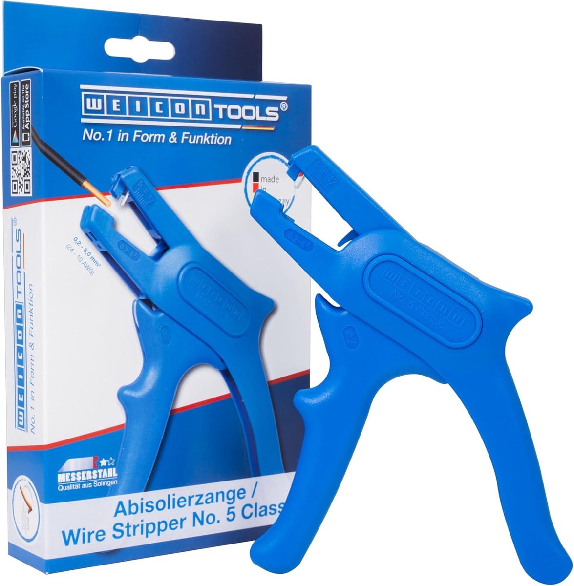 Thijox - Automatische Striptang No. 5 Classic voor Kabels 0,2-6 mm², Draadstriptang met Automatisch Scansysteem, Made in Germany, Handgereedschap voor