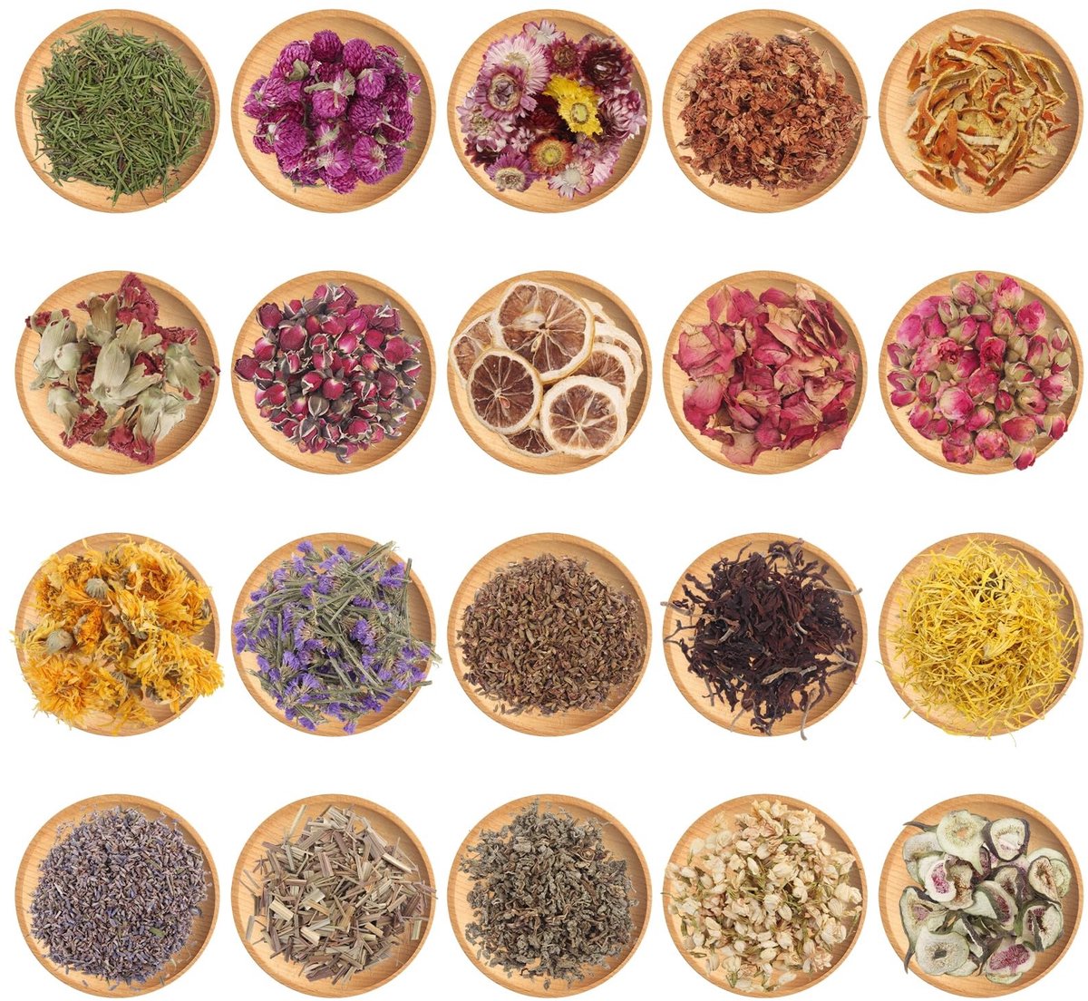 Dailygoods - 20 zakjes natuurlijke gedroogde bloemen, zeepbloemen, gedroogde bloemen, decoratief, roze, chrysant, vergeet-mij-niet, lavendel, magnolia, jasmijn, om te knutselen, zeep, kaarsen, voor het