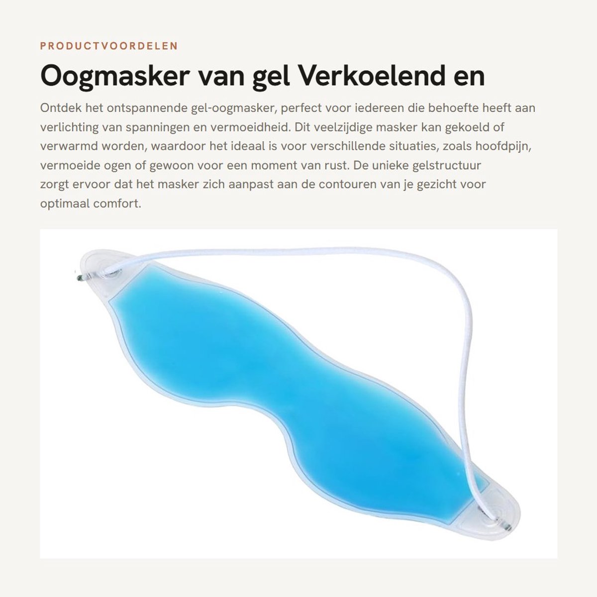 Dailygoods- Oogmasker verkoelend/verwarmend - Gelmasker - Oogcompres - Verlicht spanningen - Vermoeidheid van de ogen - Elastische band - Oogkompres