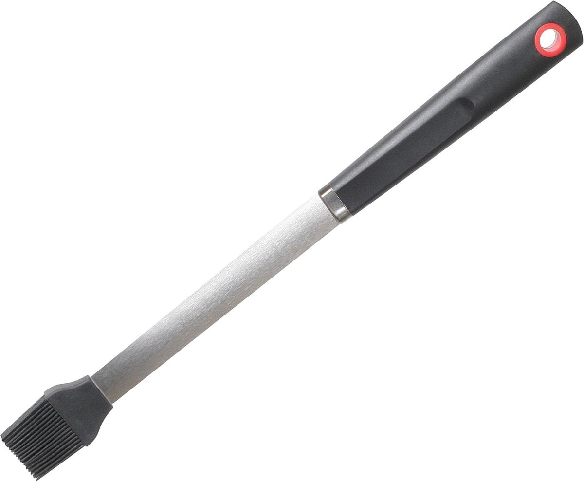 Thijox - Lange Grillkwast 42 cm - Roestvrij Staal/Siliconen - Hittebestendig BBQ-Borstel - Bakborstel voor Keuken en Tuin - Perfect voor Marineren en