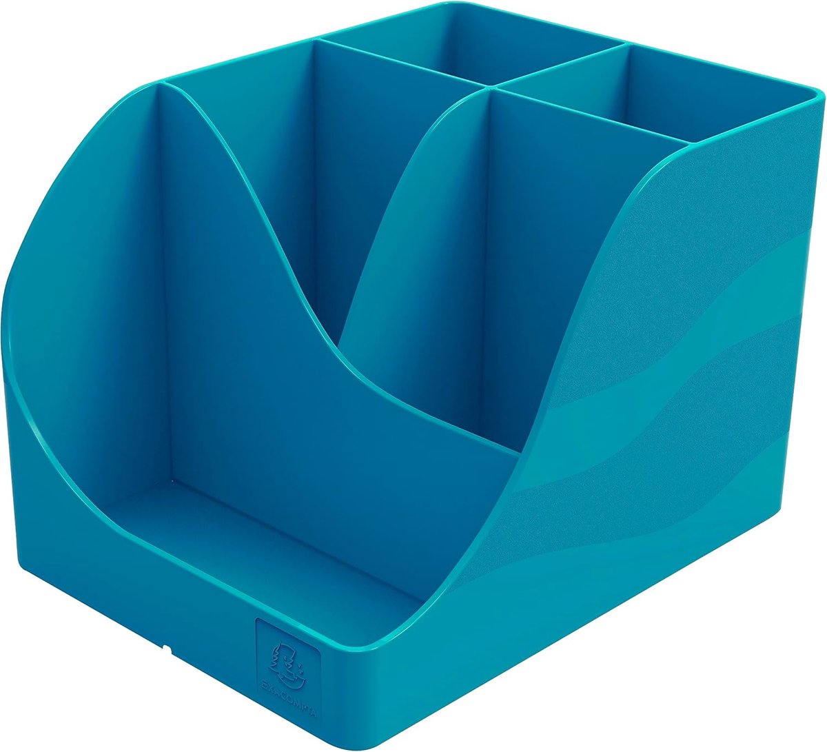 Thijox - Wave Neo Deco Pennenkoker in Eendenblauw - 5 Vakken, Perfect voor Grote en Kleine Spullen, Ideaal voor Kantoor, School en Creatieve Projecten